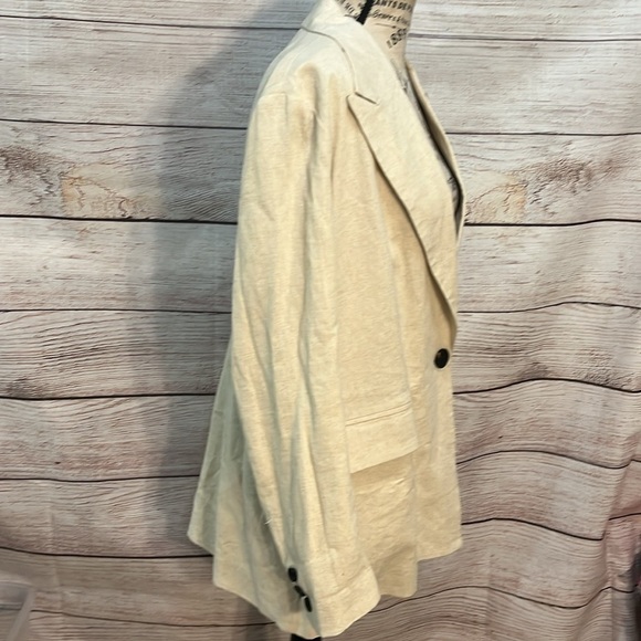 7 For All Mankind Blazer Linen Blend Closet Staple One Button Closure Size Large - Picture 4 of 11